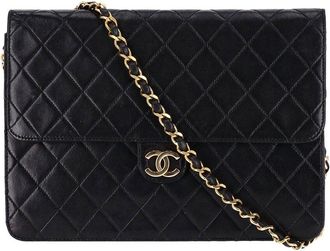 Chanel Black Leather Timeless Single Flap Medium Bag (Authentic Pre-Loved)
