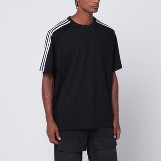 Yohji Yamamoto Black T-shirt in wool and nylon blend