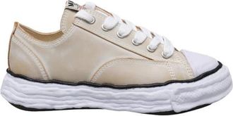 Miharayasuhiro Peterson 23 OG Sole Vintage Leather Effect Low-top Sneaker - Heren - Sneakers - Beige - 39 EU - Leer - Schoenen