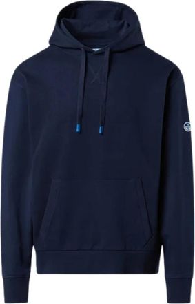 North Sails Hoodie met ribbels aan de zijkant - Heren - Hoodies - Blauw - S - Katoen - Hoodies & sweatvesten