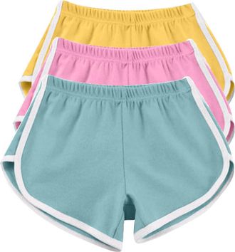 Generic 3 Pack Shorts Womens Summer Hot Pants Ladies Workout Gym Sport Yoga Bottoms Joggers Beach Shorts Swimwear Lightweight Comfort Gym Short Elastic Waist 