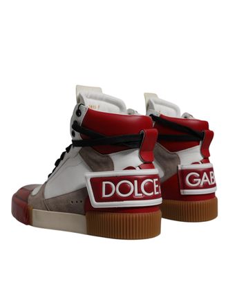 Dolce & Gabbana Leather High-Top Sneaker - White
