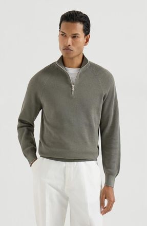 Brunello Cucinelli Cotton sweater in Khaki at Nordstrom, Size 56 It