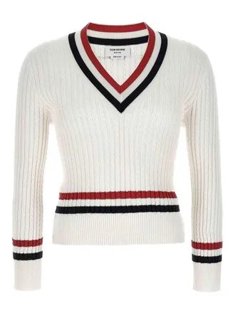 Thom Browne Rwb Intarsia Sweater