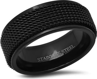 HMY Jewelry Mens Textured Ring in Black at Nordstrom Rack, Size 12