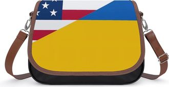 Generic U.S. Ukraine Flag Small Womens Crossbody Bags Shoulder Handbag with Adjustable Strap for Travel