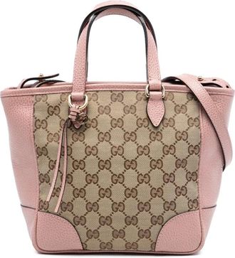 Gucci Pre-owned Tote Bags, female, Brown, Size: ONE SIZE Pre-owned GG Supreme Monogram Canvas and Leather Satchel Bag