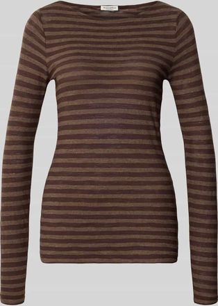 Marc O'Polo Slim Fit Langarmshirt aus reiner Baumwolle in Mittelbraun, Größe XXL