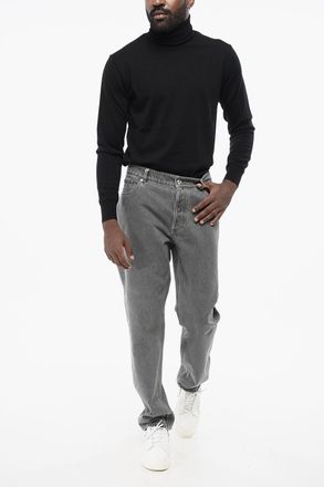 Brunello Cucinelli Jeans Slim Fit in Cotone con Passanti 16cm Brunello Cucinelli