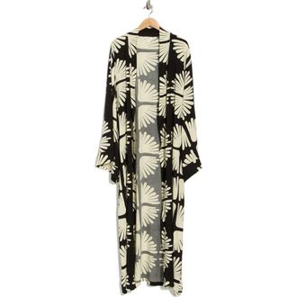 Nordstrom Rack Oversize Cover-Up Ruana in Black Multi at Nordstrom Rack, Size Large/x-Large