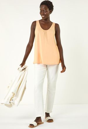 Roman V-Neck Stretch Jersey Vest Top