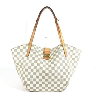 Louis Vuitton Damier Azur White Damier Azur Shoulder Bag Tote Bag (Pre-Owned)