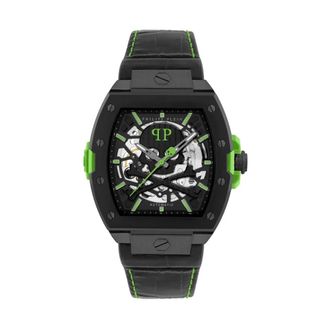 Philipp Plein The Skeleton 2.0 Automatisch Horloge - Heren - Accessoires - Zwart - Maat: ONE Size Leer