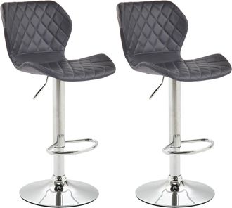 Clp Set De 2 Taburetes Cork En Simil Cuero Negro Cromado