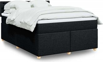 vidaXL Vidaxl - Cama Box Spring Con Colch&oacute;n Tela Negro 160x200 Cm