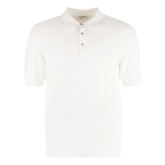 THE (ALPHABET) Polo Shirts, male, White, 2XL, The (Knit) Cotton knit polo shirt
