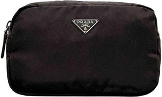 Prada Brown Dark Brown Nylon Pouch (Pre-Owned)