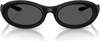 Diesel DL3011U 51mm Oval Sunglasses in Matte Black /Dark Grey at Nordstrom