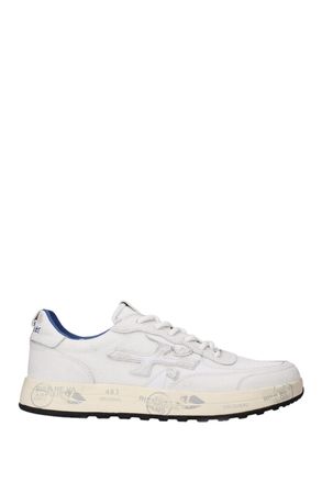 Premiata Leather and Canvas Low-Top Sneakers with Rubber Soles