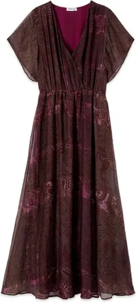 Oltre Kleedjes, Dames, Bruin, 2Xl, Polyester, Flare Jurk