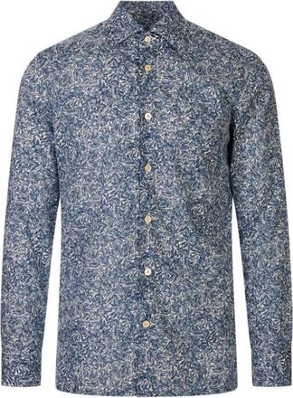 Kiton Nerano Camicia - Heren - Casual Overhemden - Blauw - M - Overhemden
