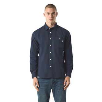 Pretty Green Herenoverhemd met knoopsluiting en Paisley-voering (Marine)