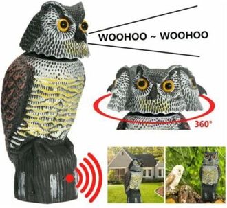 OEM Espantap&aacute;jaros Realista Con Cabeza Giratoria Y Sonido De B&uacute;ho, Repelente De Plagas Para Jard&iacute;n Y Patio