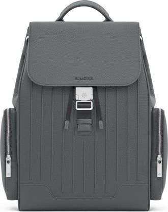 Rimowa Never Still - Leather Flap Backpack Large in Grey - Canvas & Leather