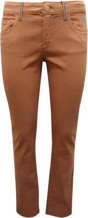 Blugirl Italiaanse stijl damesbroek met strass - Dames - Chinos - Bruin - S - Broeken