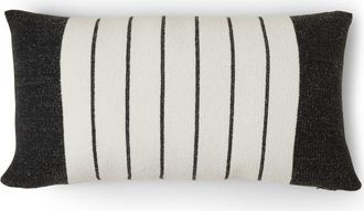 Barefoot Dreams CozyChic Border Stripe Pillow in Cream/carbon at Nordstrom