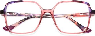 Etnia Barcelona Bruna Geometric Frame Eyeglasses with Artistic Multicolored Temples