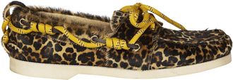 Golden Goose Men Leopard Print Textured Moccasins