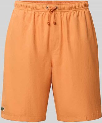 Lacoste Sport Relaxed Fit Sport-Shorts mit Logo-Stitching in Orange, Gr&ouml;&szlig;e XXL