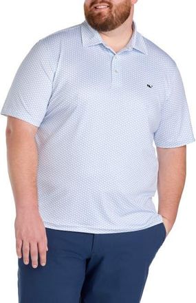 Vineyard Vines Big & Tall Printed Sankaty Performance Polo Shirt in Micro Barracuda at Nordstrom, Size Xx-Large