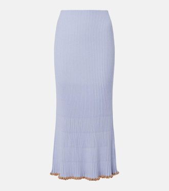 Gabriela Hearst Kavya cashmere and silk midi skirt