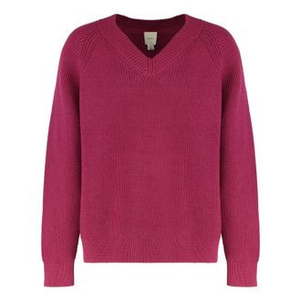 Calvin Klein V-neck Knitwear, male, Red, L, Wool Blend V-Neck Jumper