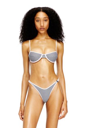 Diesel Bikini top with houndstooth print - Bras - Woman - Grey