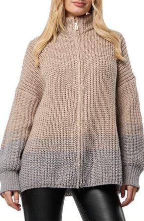 Saachi Sequin Crocheted Zip-Up Cardigan in Brown at Nordstrom Rack