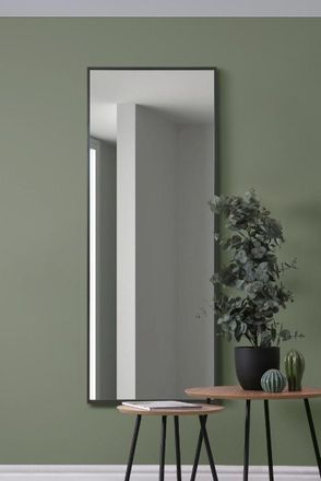 MirrorOutlet Black Aluminium Edged Wall Mirror 4ft11 X 2ft (150CM X 60CM) | Size: 1 Pack
