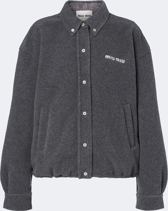 Miu Miu Logo embroidered blouson jacket