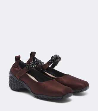 Simone Rocha Turbo embellished satin Mary Jane flats