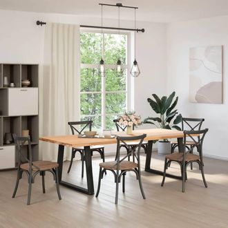 Berkfield Home Dining Table Legs V-Shape 2 pcs Black 100x(72-73.3) cm Steel
