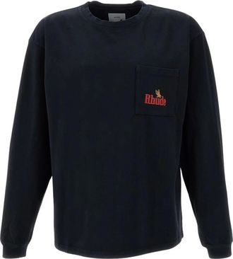 Rhude T-shirt a maniche lunghe American Spirit con taschino - - Tops - Uomo - Nero - S