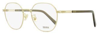 Ermenegildo Zegna Mens Geometric Round Eyeglasses EZ5270-H 032 Pale Gold 53mm