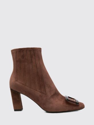 Roger Vivier Belle Vivier Suede Chelsea Boots with Plaque