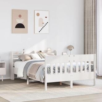 vidaXL Estructura De Cama Sin Colch&oacute;n Madera De Pino Blanca 120x200 Cm Vidaxl