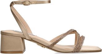 Steve Madden Womens Satin Gabby Taupe Heels - Size UK 7