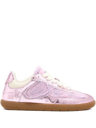 Ganni Metallic sneakers - Roze