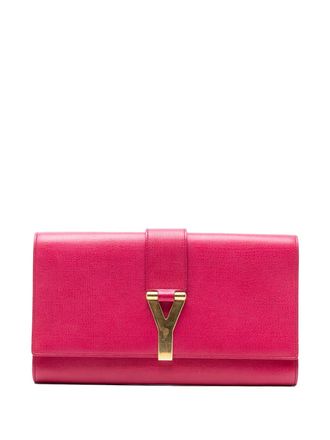 Saint Laurent 2000-2012 Textured Calfskin Chyc Ligne clutch bag - Pink