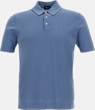Drumohr Light Blue Cotton Polo Shirt